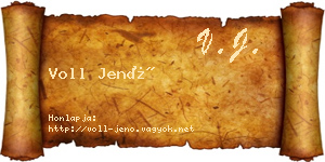 Voll Jenő névjegykártya